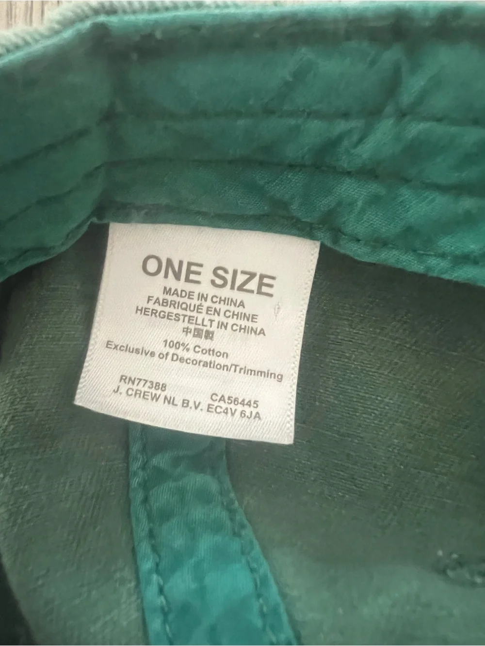 J. Crew Teal Green Cotton Baseball Cap
